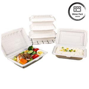 Takeaway PP Disposable Plastic Lunch Box Meal Prep Clamshell Hinged Lid Design