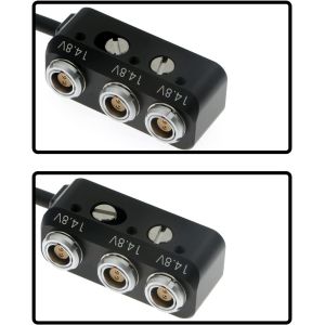 1 To 3 Power Splitter Box Rotatable Right Angle 2 Pin Male To 3×2 Pin Female