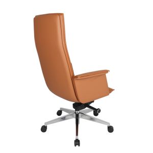 Orange Ergonomic Computer Chair High Density Leather Memory Foam Office Chair