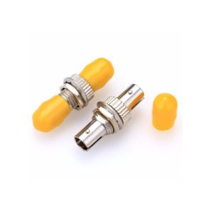 Yellow Simplex ST To ST Fiber Optic Adapter Metal Materials For Ftth Network
