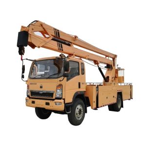 14m Telescopic Boom High Altitude Operation Truck Sinotruk 4x2 Hydraulic