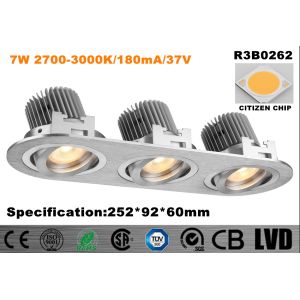 Cheap High Brightness LED Recessed Downlight Triple - Head 30 Degree Tilt Energy Saving for sale