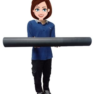 3K Pattern Carbon Fiber Tube for Below 120 C Degree in Matte Finish 180mm 200mm