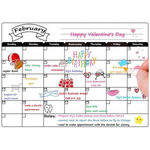 Custom Dry Erase Magnetic Refrigerator Calendar , Magnetic Weekly Planner 12'' X