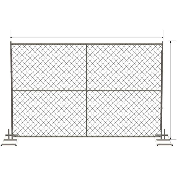 Quality 6 foot x 12 foot chain link mesh temporary fencing panels with a 1 3/8" x 16GA and 2-3/8 inch temp fence wholesale