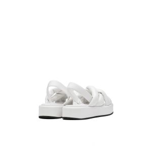 Reinforced OEM White Platform Sandals Flat With Adjustable Slingback Straps