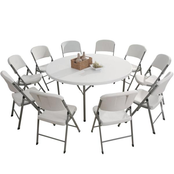 Custom 4ft 6ft 8ft Cheap Round Foldable Table Portable Folding White Round