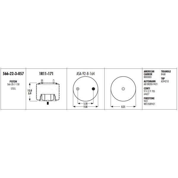 Goodyear 1R11-171 Air Bag Bellows NO.566-22-3-057 For 8003003