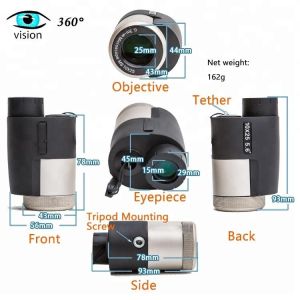 10x25 Mini High Power Zoom Monocular With Hand Band