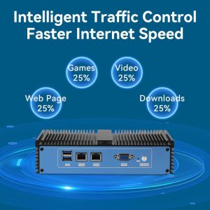 Eight Ethernet Router Mini PC With DDR4 16GB RAM And Celeron 3865U Processor