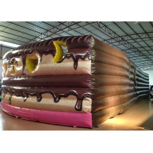Inflatable Cake Toddler Bounce House , Inflatable Jumping Castle Quadruple