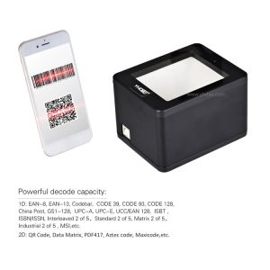 1D Qr Code Scanner Desktop Hands Free YHD-9800D Wired 2D Barcode Scanner