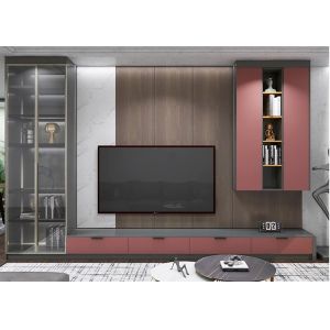 China 18mm Living Room TV Shelves Tv Stand With Storage Drawers With Melamin Finish on sale