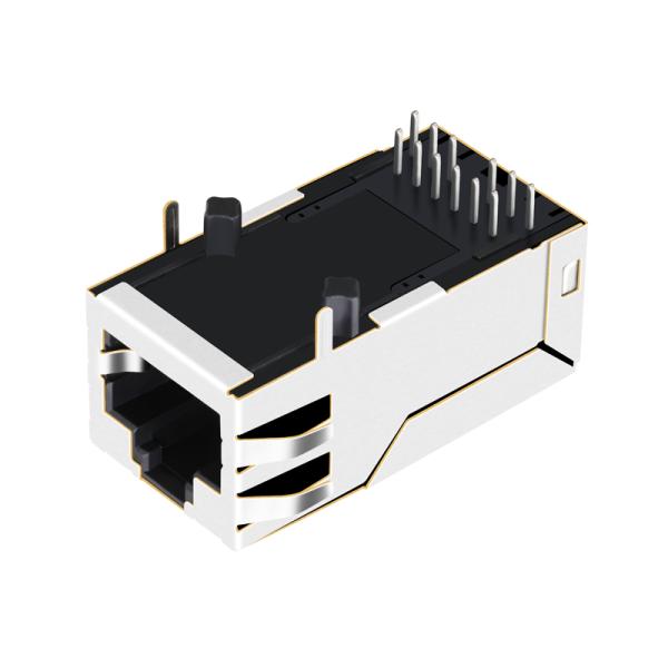 HFJT1-2GH4PRL 1A Single Port 2.5G BASE-T PoE RJ45 Magjack Tab Up Without LED