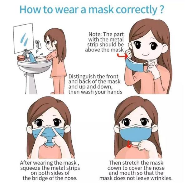 Baby Embossed Printing Kids 3 Layers Disposable Face Mask