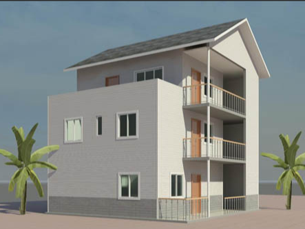 3 Bedrooms Light Steel Structure Villa 200km / H Wind Resistant Environment Friendly