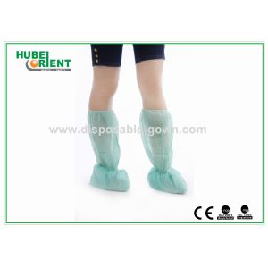 Polypropylene Disposable Booties For Covering Shoes Green Dustproof for clean