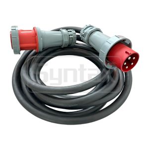 Cheap PowerSyntax 10m H07RN-F 5G10.0 CEE Extension Cable Lead 10mm2 5 Pole 63A With CEE Plug And Coupling For Outdoor for sale