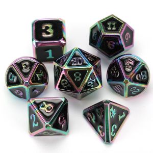 Unique design metal polygonal dice kit suite dice