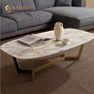 SGS Luxury Marble Top Coffee Table Rectangle Centre Table For Drawing Room
