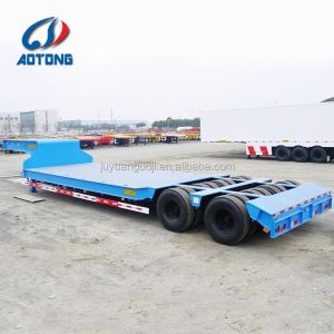 100 Ton Capacity Low Bed Trailer with Leaf Spring Suspension and Double Step