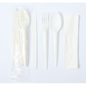 China Safety Disposable Cutlery Kits Shape Customized / CPLA Cutlery Kit-04 on sale