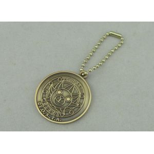 2.0 mm Promotional Keychain With Ball Chain   , Antique Gold Plating Die Casting
