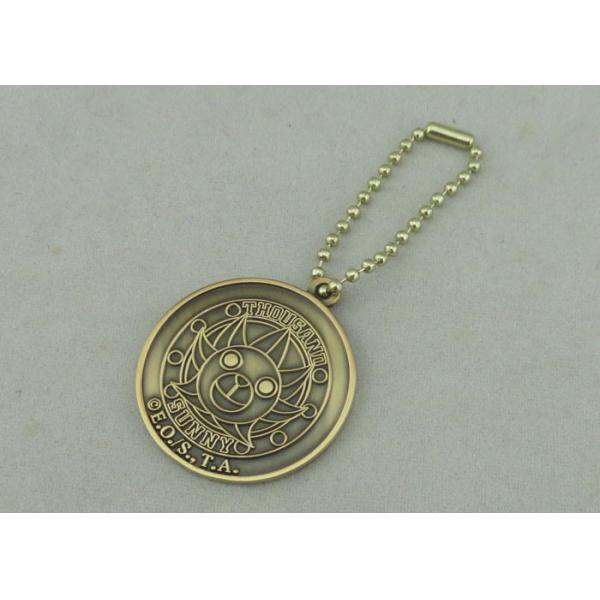 Quality 2.0 mm Promotional Keychain With Ball Chain   , Antique Gold Plating Die Casting wholesale
