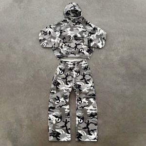 Custom Tracksuit Hoodie Set Full Allover Print Baggy Track Sets Sweat Suits