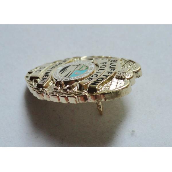 3D Metal Zinc Alloy, Stainless Steel, Soft PVC Bluffton Police Hard Enamel Pin,