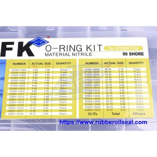 435pcs NBR90 Oring Searies Box Repair Seal 30 Sizes Oring Kit Set For Komatsu Excavator