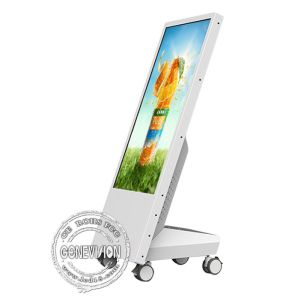 Full HD 1080p Kiosk Digital Signage Semi-Outdoor Mobile Kiosk 32'' With Battery