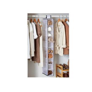 Cheap Embossing Fabric 10 Shelf Hanging Organizer 11.8&quot;X6&quot;X47.2&quot; for sale