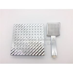 Cheap Double face ABS completely Chrome plating single function shower head hand shower set square overhead shower rain shower for sale