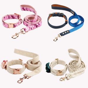 Pu Leather Personalized Dog Collars Custom Printed Charms Designer Dog Collars
