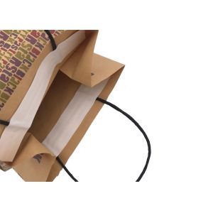 Recycled Brown Eco Paper Shopping Bags With Handles Digital Printing