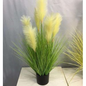 Cheap ODM Lifelike Interior Fabric Artificial Potted Floor Plants Fake Factory Onion Grass for sale
