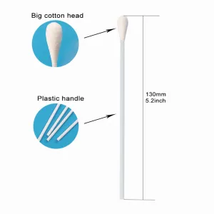 130mm Sterile Cotton Disposable Swabs EO Sterilized For Sample Collection Hollow