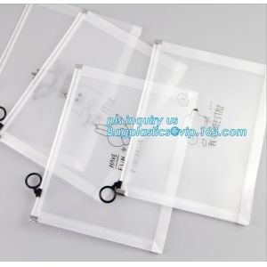 towel slider cosmetic bag, Slider Zip Poly Bag, office file bag with zipper