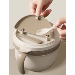 Instant Noodle Bowl With Drain Port Heated By Induction Cooker Metal Bento Lunch