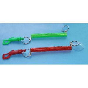 Custom Expandable Flex Plastic Pop Key Coil w/Plastic Snap Clip and 2pcs Split