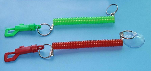 Custom Expandable Flex Plastic Pop Key Coil w/Plastic Snap Clip and 2pcs Split