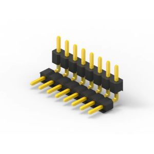 Pcb Pin Connector 2.0mm Pitch , Brass Single Row Header Connector