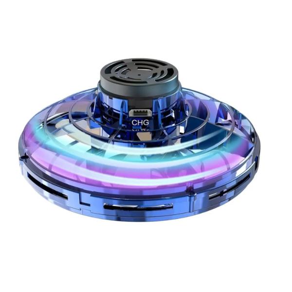 2023 New LED Hand Operated Mini UFO Drones Spinning Top Rotate Fidget Flying