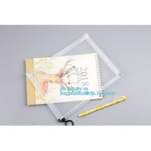 resealable clear vinyl pvc silder promotional zipper bag, Pen Bag with Slider
