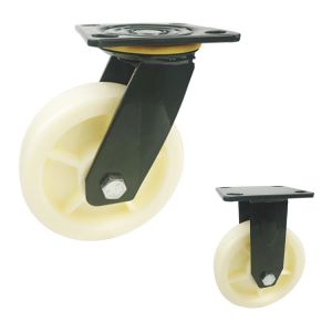 China Polyethylene 150x42mm Heavy Duty Casters With Green Painted Bracket on sale