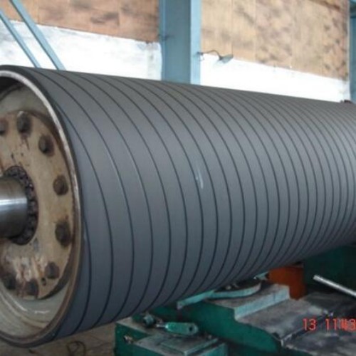 Quality Grooved Press Roller PU Rubber Covered Roller For Paper Making Machine wholesale