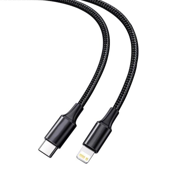 Black Color USB Fast Charging Cable With Nylon Braided Cover 10Gbps Transfer