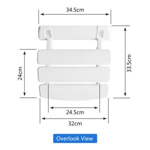 Large Panel Wall Mounted Shower Seat / Folding Shower Bench Easy Install