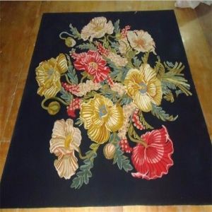 Cheap Chinese Style Handmade Woollen Carpet / Hand Tufted Wool Rug Firproof Feature for sale